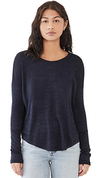 Shop Rag & Bone Hudson Long Sleeve Tee In Navy/black