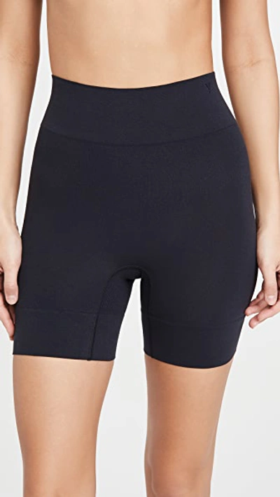 Shop Yummie Bria No Roll Wide Hem Shorts In Black