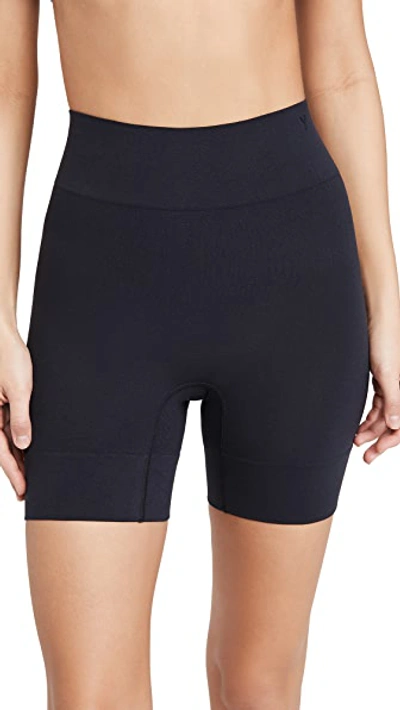 Shop Yummie Bria No Roll Wide Hem Shorts In Black