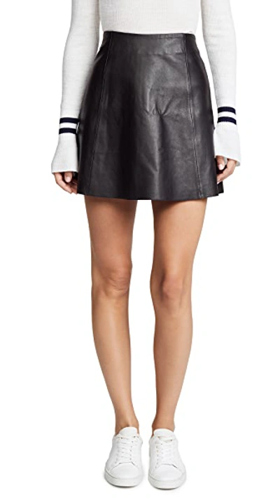 Shop Veda Leather Circle Mini Skirt In Black