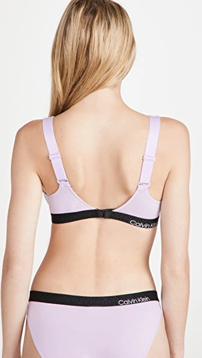 Shop Calvin Klein Underwear Reconsidered Comfort Unlined Triangle Bra In Ambient Lavender 540