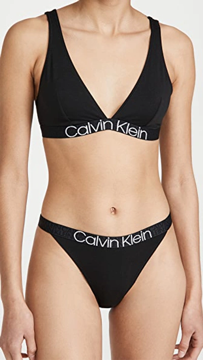 Shop Calvin Klein Underwear Reconsidered Comfort Unlined Triangle Bra In Black001