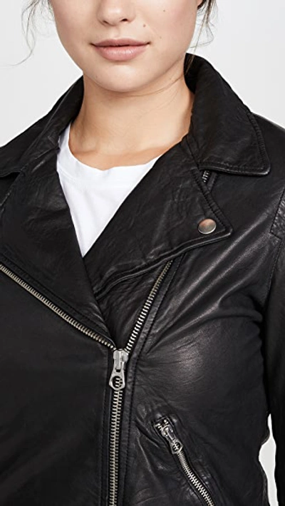 Shop Madewell Washed Leather Motorcycle Jacket True Black