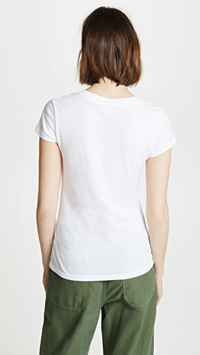 L Agence Becca V-neck Short-sleeve Tee In White