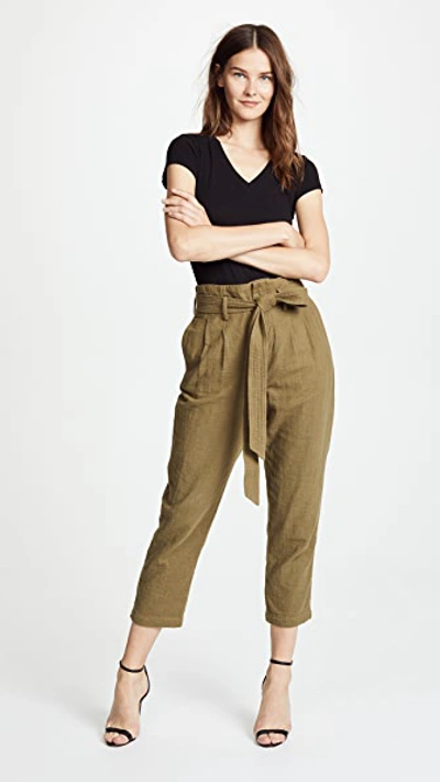 L'agence Becca Cotton V-neck Tee In Black