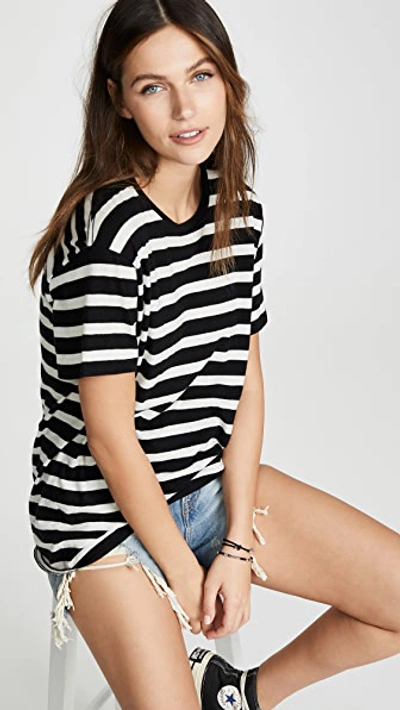 Shop R13 Boy Striped Tee In Black W/ White Judy Stripe