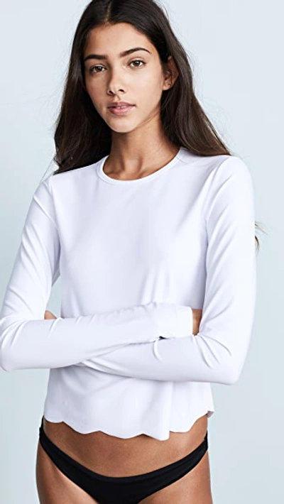 Cover Scallop Swim Tee In White