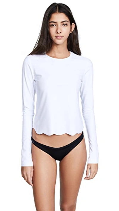 Cover Scallop Swim Tee In White