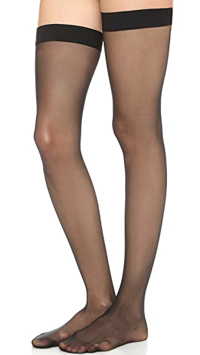 Shop Wolford Individual 10 Stay Up Tights In Black