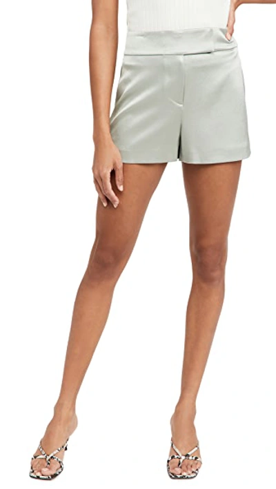 Shop Alice And Olivia Mara Crossover Clean Shorts In Sage