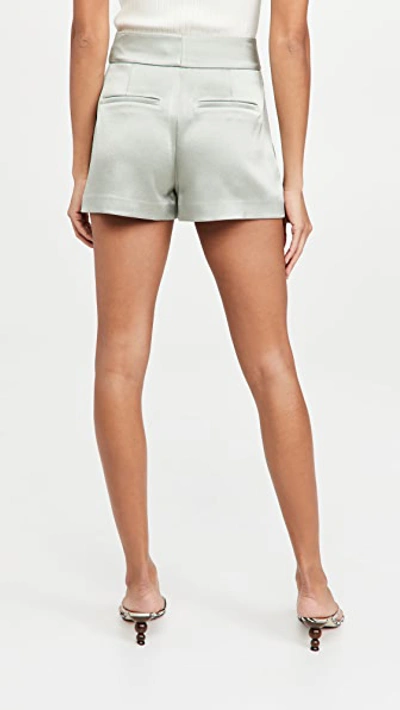 Shop Alice And Olivia Mara Crossover Clean Shorts In Sage