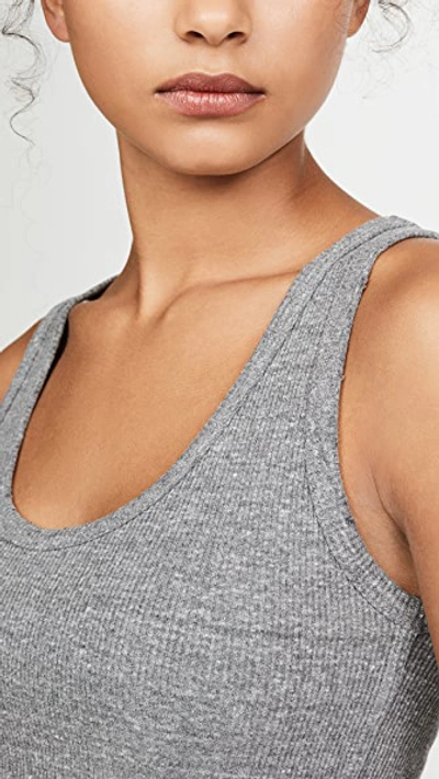 Amo Long Ribbed Tank Top In Heather Grey