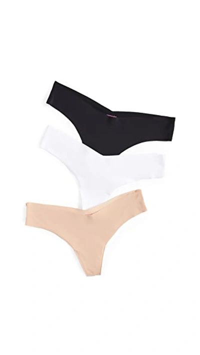 Commando Classic Thong 3-pack In Black/beige/white