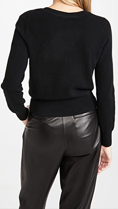 Shop Naadam Long Sleeve Crop Cashmere Pullover In Black