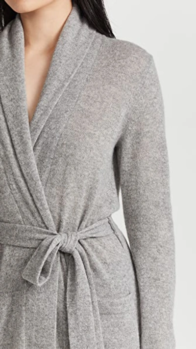 White + Warren Cashmere Long Robe In Grey Heather