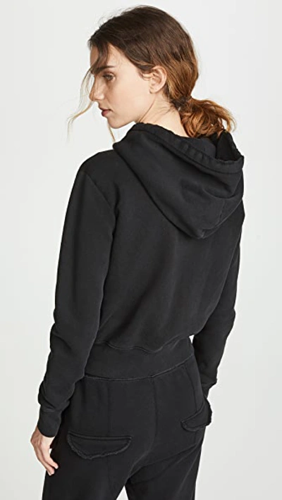 Nili Lotan Callie Zip Hoodie Washed Black In Washed Black