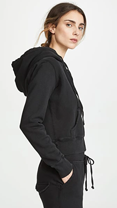Nili Lotan Callie Zip Hoodie Washed Black In Washed Black