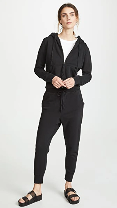Nili Lotan Callie Zip Hoodie Washed Black In Washed Black