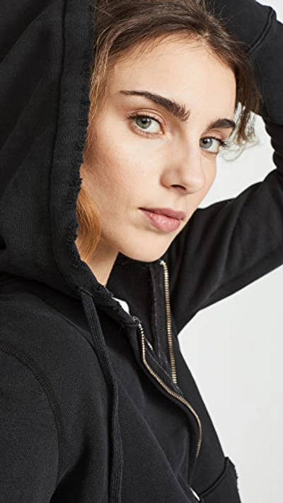 Nili Lotan Callie Zip Hoodie Washed Black In Washed Black