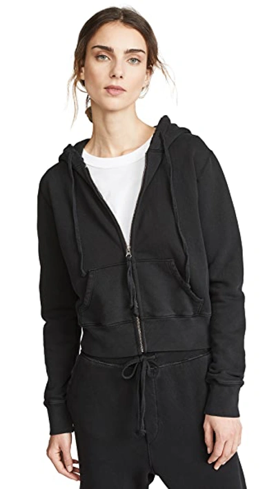 Nili Lotan Callie Zip Hoodie Washed Black In Washed Black