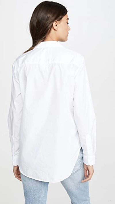 Frank & Eileen Eileen Long-sleeve Button-front Cotton Shirt In White
