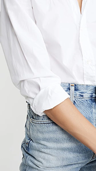 Frank & Eileen Eileen Long-sleeve Button-front Cotton Shirt In White