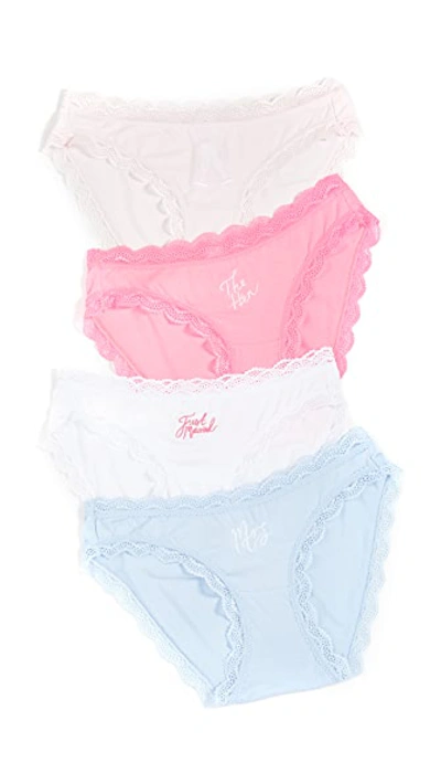 Shop Stripe & Stare Wedding Knickers Pale Pink/white/hot Pink/blue