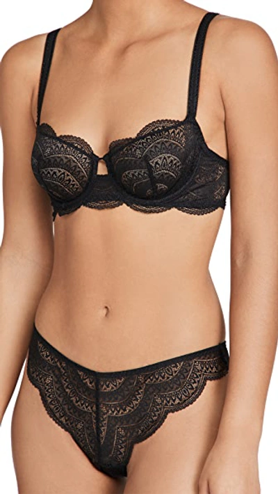 Simone Perele Karma Demi-cup Convertible Lace Bra In Black