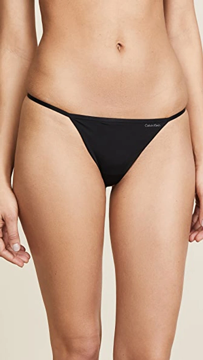 Shop Calvin Klein Underwear Sleek Model Thong Black M