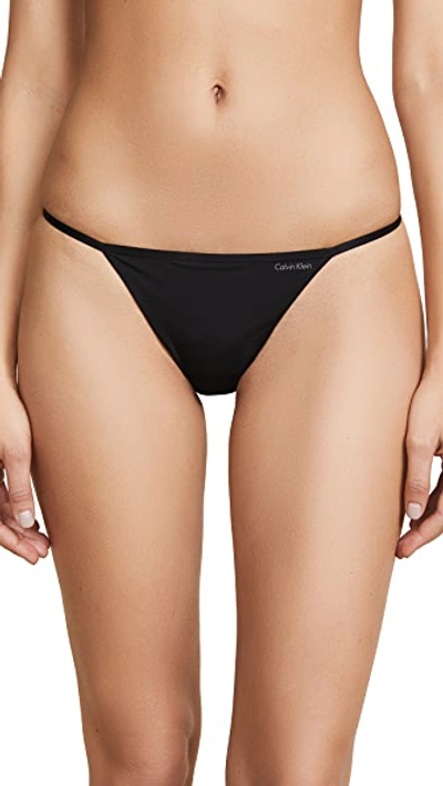 Shop Calvin Klein Underwear Sleek Model Thong Black M