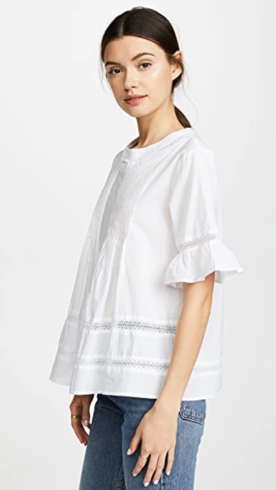 English Factory Lace Boho Blouse In Off White