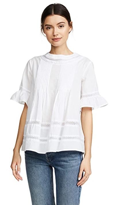 English Factory Lace Boho Blouse In Off White
