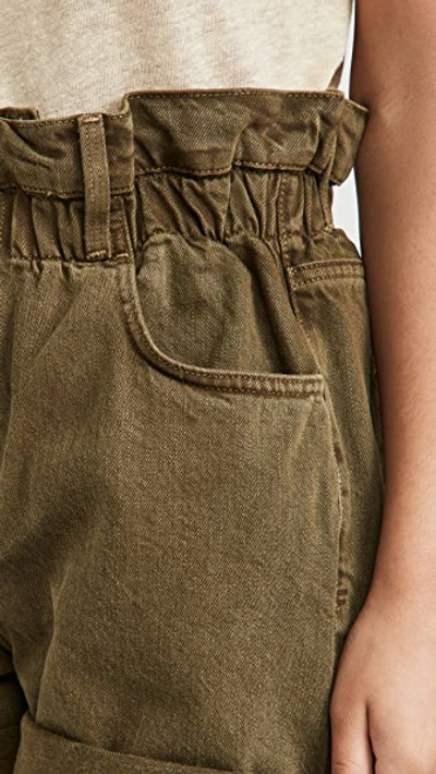 Shop Frame Elastic Waist Shorts In Washed Moss