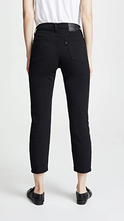 Levi's Wedgie High Waist Straight Jeans In Black Heart