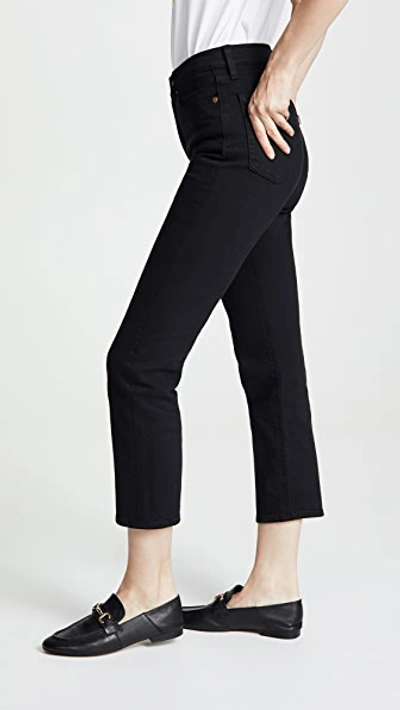 Levi's Wedgie High Waist Straight Jeans In Black Heart