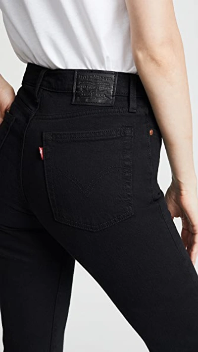 Levi's Wedgie High Waist Straight Jeans In Black Heart