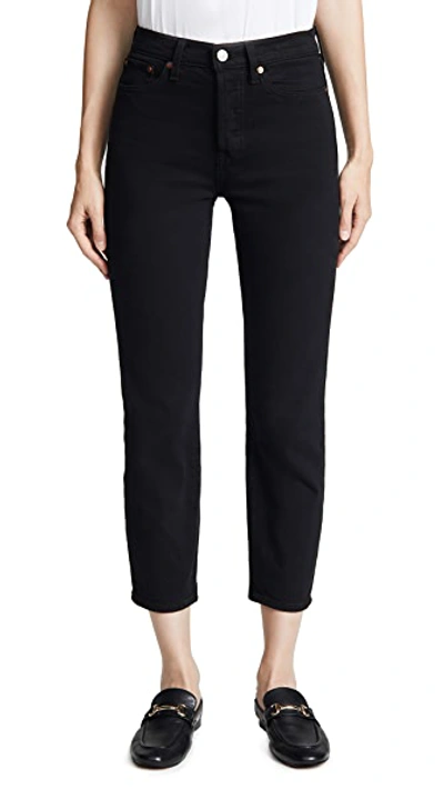 Levi's Wedgie High Waist Straight Jeans In Black Heart