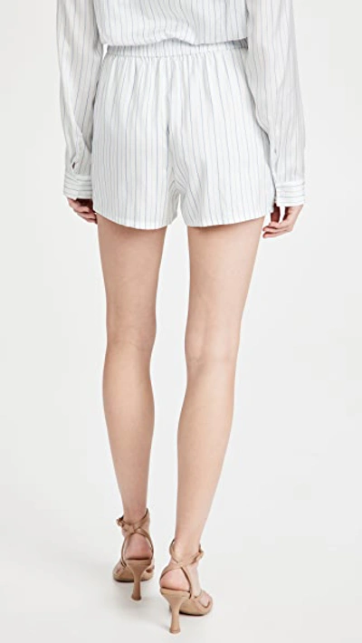 Shop Rta Edwinna Silk Shorts In White Stripe