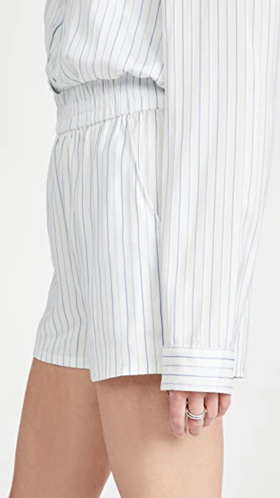 Shop Rta Edwinna Silk Shorts In White Stripe