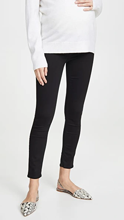 Shop 7 For All Mankind The Ankle Skinny Maternity Jeans In B(air) Black