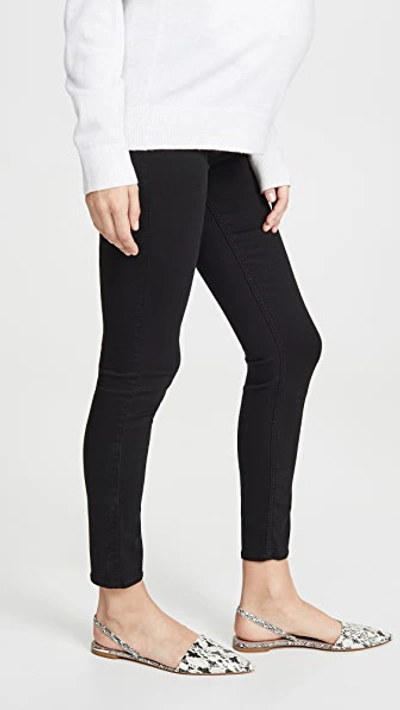 Shop 7 For All Mankind The Ankle Skinny Maternity Jeans In B(air) Black