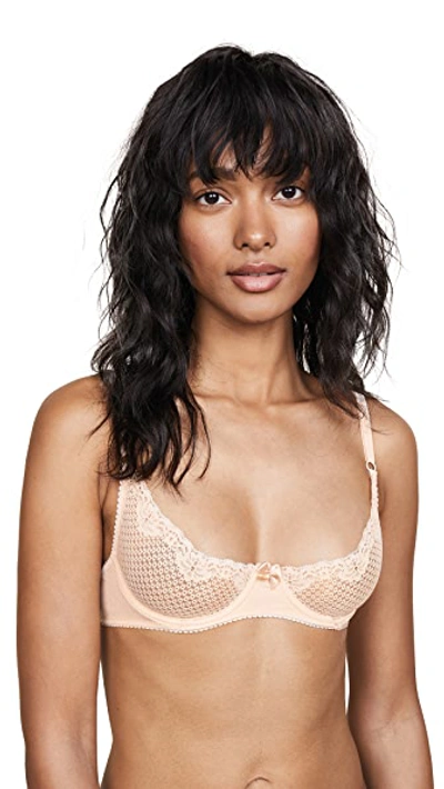 Timpa Duet Lace Underwire Demi Bra In Beige