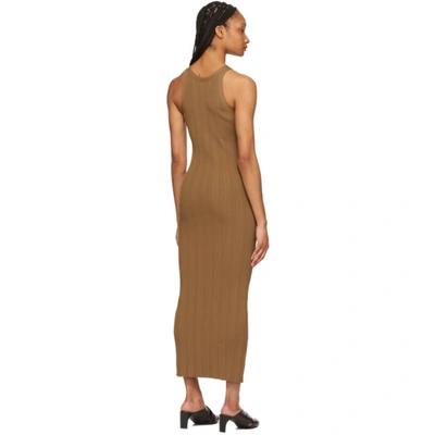 Shop Totême Brown Rib Knit Tank Dress In Nougat