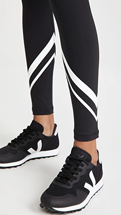 Shop Tory Sport High-rise Weightless Chevron Leggings Sport Black/snow White