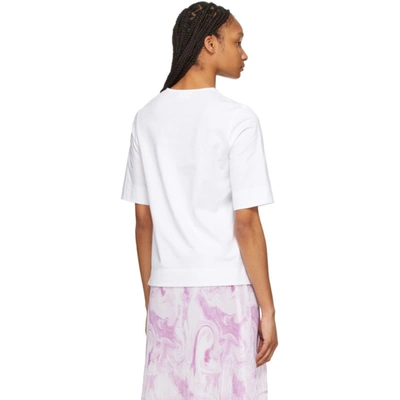 Shop Ganni White Twist T-shirt In 151 Bright White