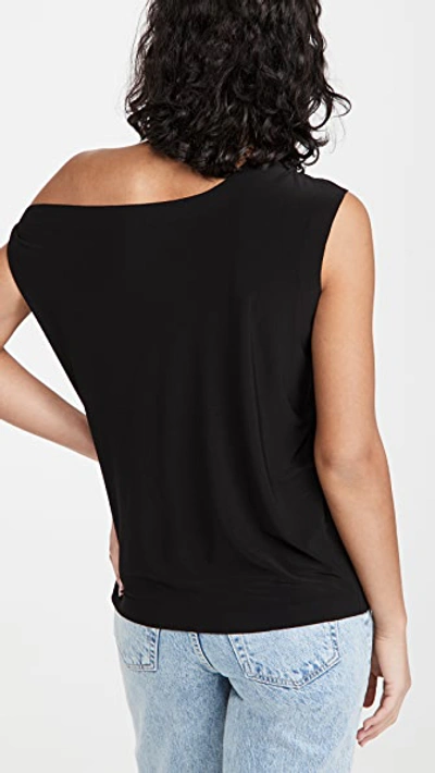 Shop Norma Kamali Drop Shoulder Top In Black