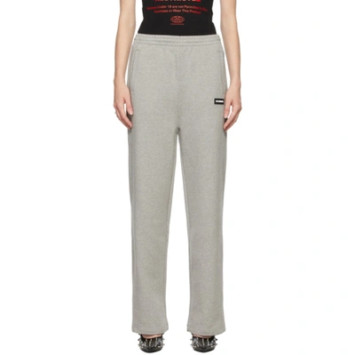 Shop Vetements Grey Logo Lounge Pants In Grey Melang