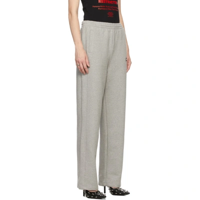 Shop Vetements Grey Logo Lounge Pants In Grey Melang