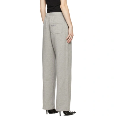 Shop Vetements Grey Logo Lounge Pants In Grey Melang
