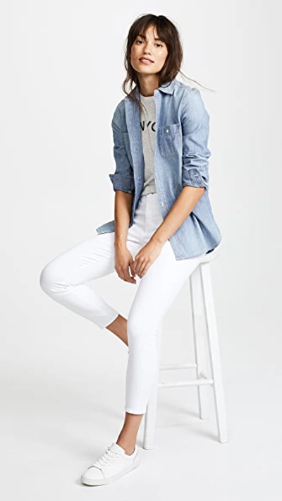 L Agence Margot High Rise Skinny Denim Jeans In White In Blanc